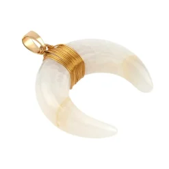 White Agate Moon Pendant by Bead Landing™