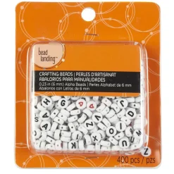 White Alphabet Crafting Beads by Bead Landing™