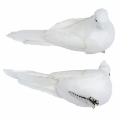 3" White Artificial Feathered Doves, 6ct.