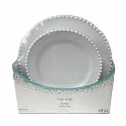White Beaded Lunch & Dinner Plates, 20ct. by Celebrate Itâ„¢