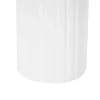 White & Brown Grooved Texture Metal & Wood Vase Set