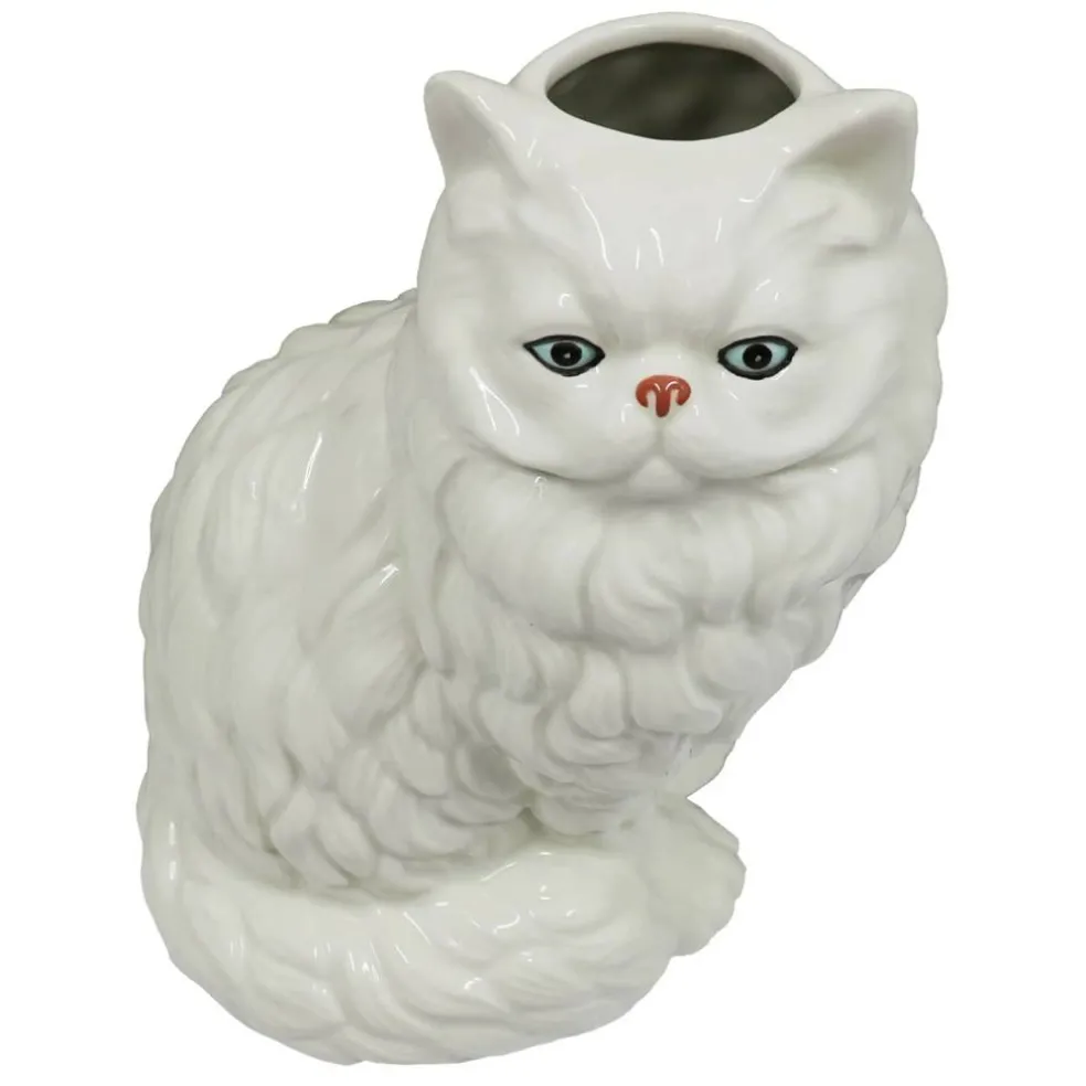 11" White Cat Ceramic Vase by Ashland®