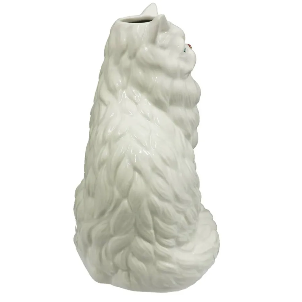 11" White Cat Ceramic Vase by Ashland®