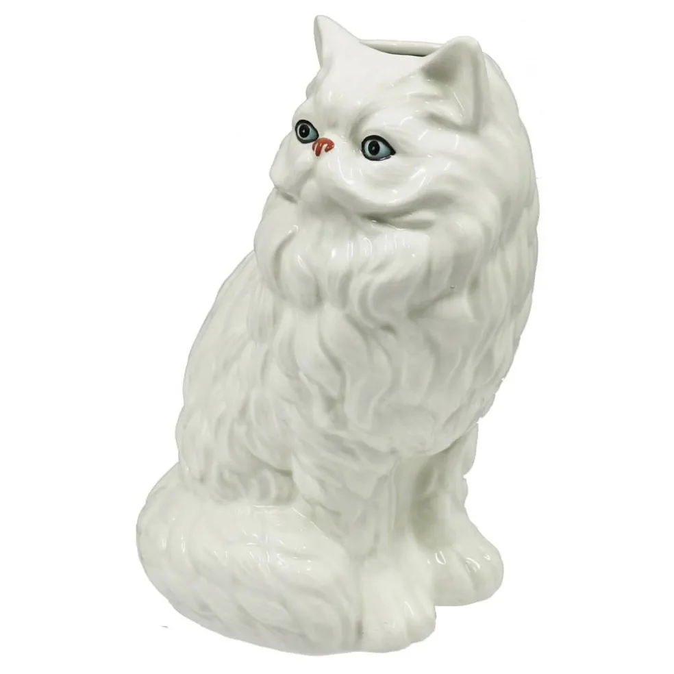 11" White Cat Ceramic Vase by Ashland®