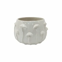 4.25" White Ceramic Mushroom Pot by Ashland®