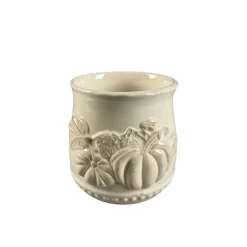 5" White Ceramic Pumpkin Pot by Ashland®