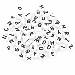 White Circle Alphabet Beads by Creatology™, 10mm