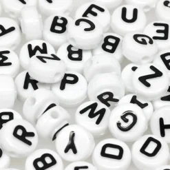 White Circle Alphabet Beads by Creatology™, 10mm