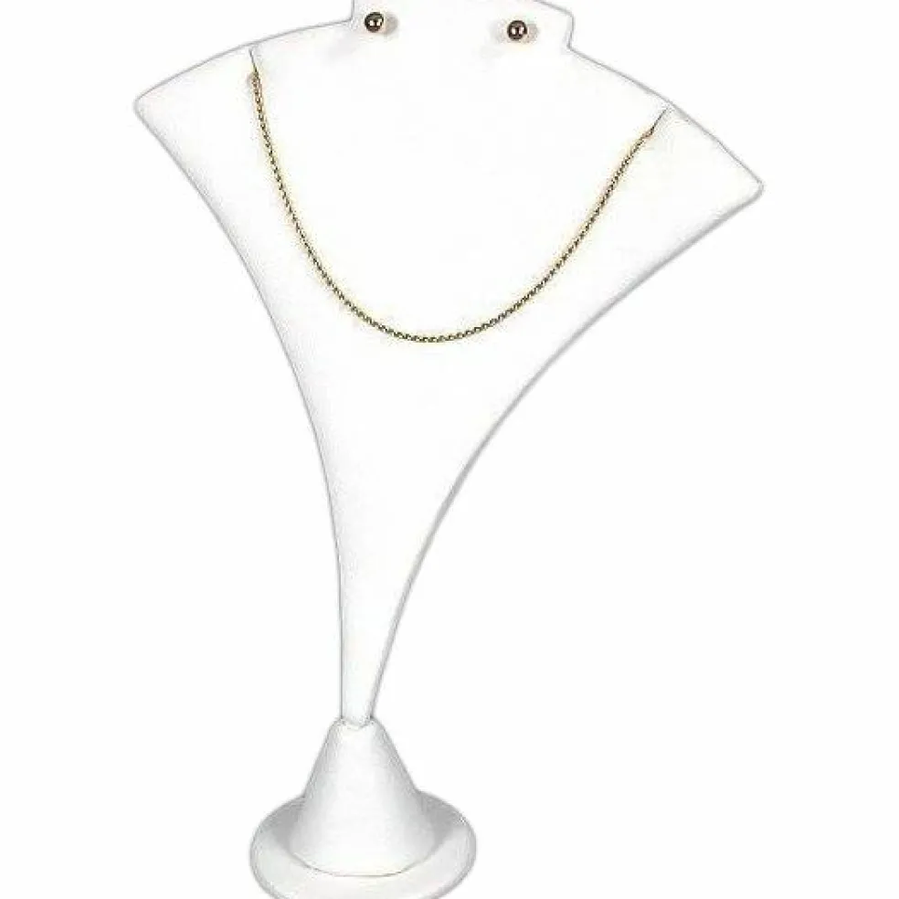 3 White Combo Necklace & Earring Stand Jewelry Display