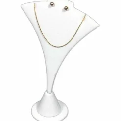 3 White Combo Necklace & Earring Stand Jewelry Display
