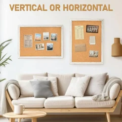 White Cork Board for Wall - 24 X 18 Inches(White)