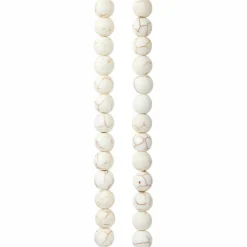 White Crackle Dyed Howlite Round Beads, 8mm by Bead Landing™