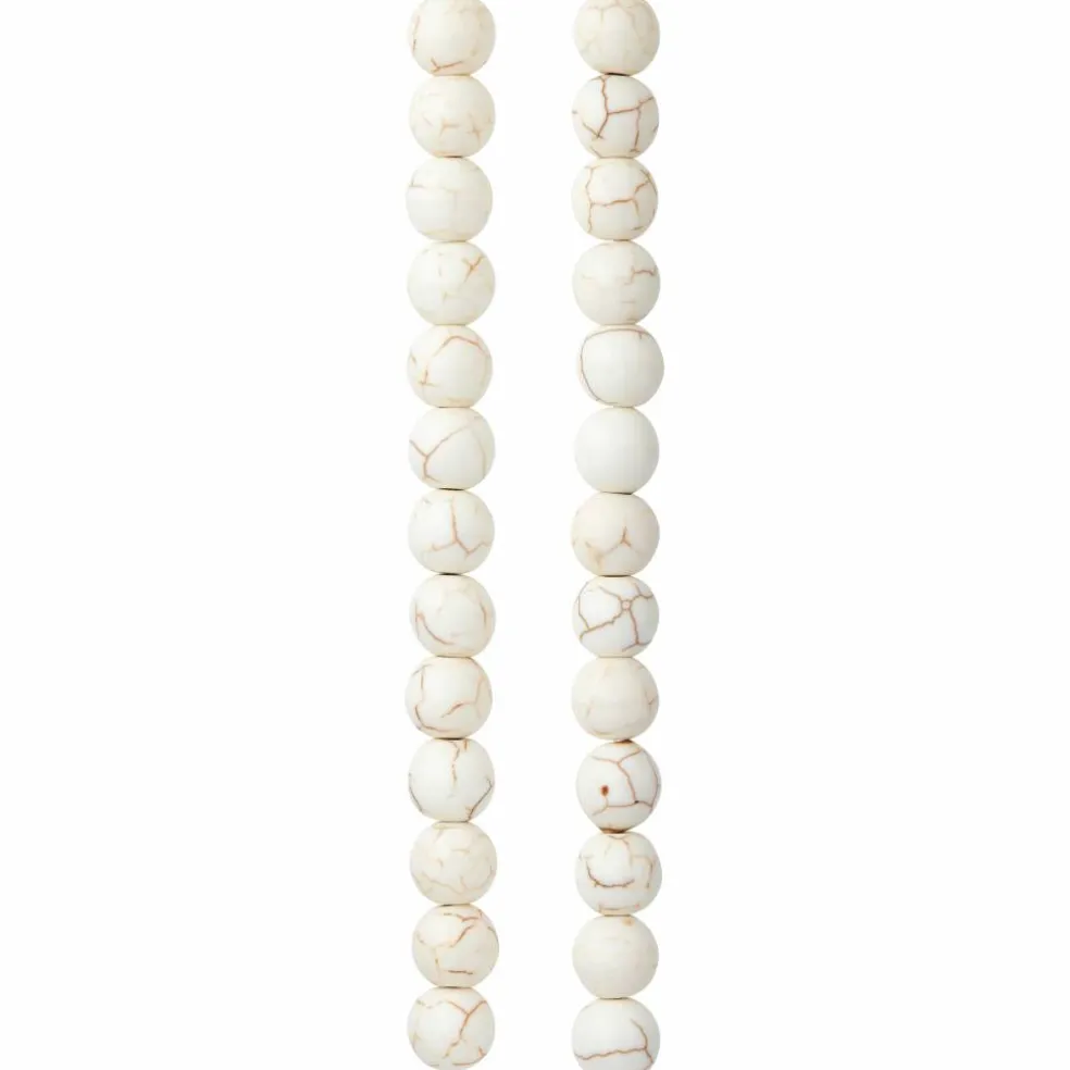 White Crackle Dyed Howlite Round Beads, 8mm by Bead Landing™