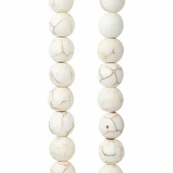 White Crackle Dyed Howlite Round Beads, 8mm by Bead Landing™