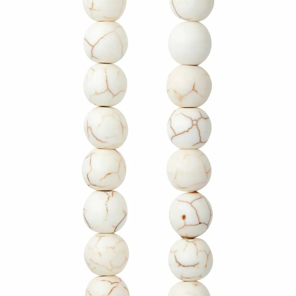 White Crackle Dyed Howlite Round Beads, 8mm by Bead Landing™