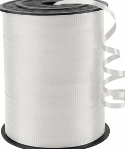 White Curling Ribbon 500 Yards, 1/5 Inch Crimped Gift Wrapping Ribbon, Decorative Balloon String for Christmas, Halloween, Florist Bouquets, Floral Arrangements, Crafts & Party Decorations