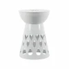 18" White Cutout Metal Outdoor Stool by Ashland®