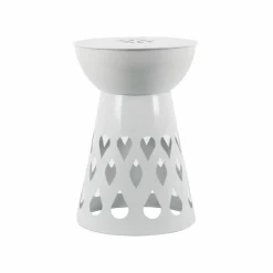 18" White Cutout Metal Outdoor Stool by Ashland®