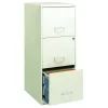 White 3-Drawer Steel Vertical Filing Cabinet with Locking Drawers for Secure Document Storage