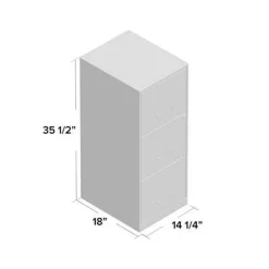 White 3-Drawer Steel Vertical Filing Cabinet with Locking Drawers for Secure Document Storage