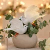 4" White Feather Dove Decoration – Artificial Bird for Crafts, Wedding Decor, Floral Arrangements & DIY Projects