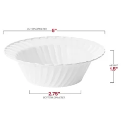 White Flair Plastic Dessert Bowls - 5 oz. (180 Bowls)