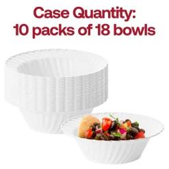 White Flair Plastic Dessert Bowls - 5 oz. (180 Bowls)