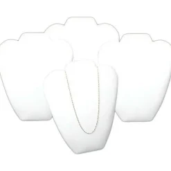 4 White Flocked Chain & Necklace Displays