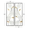 36" White Floral Contemporary Wall Décor Set