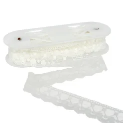 2" White Floral Embroidered Lace Trim by Celebrate It®