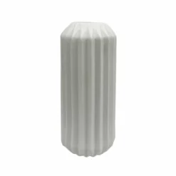9" White Geometric Ceramic Vase by Ashland®