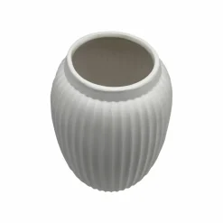 9" White Geometric Fluted Ceramic Vase by Ashland®