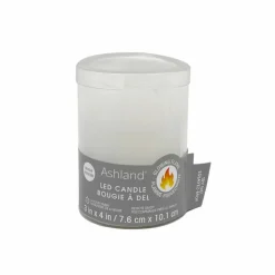 White Glowing Flame LED Wax Pillar Candle by Ashland®