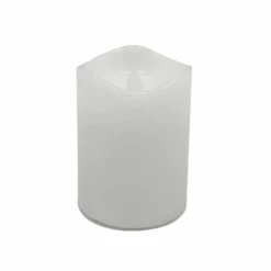 White Glowing Flame LED Wax Pillar Candle by Ashland®
