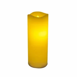 White Glowing Flame LED Wax Pillar Candle by Ashland®