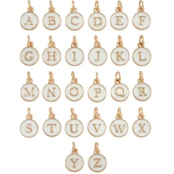 White & Gold Alphabet Charm Set by Bead Landing™