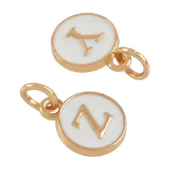 White & Gold Alphabet Charm Set by Bead Landing™