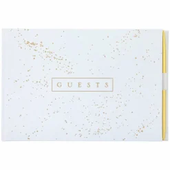 White & Gold Guest Book & Pen Set by Celebrate It™