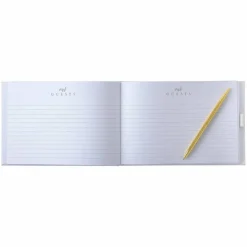 White & Gold Guest Book & Pen Set by Celebrate It™