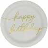 7" White & Gold Happy Birthday Snack Plates, 8ct. by Celebrate It™