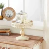 White Iron Farmhouse Cake Stand, 9" x 10" x 10"