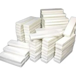 100 White Jewelry Bracelet Watch Cotton Display Gift Boxes 8"