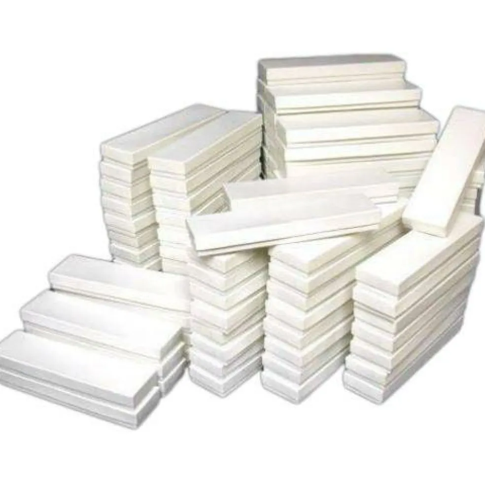 100 White Jewelry Bracelet Watch Cotton Display Gift Boxes 8"