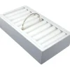 White Leather 9 Bangle Bracelet Jewelry Display Tray