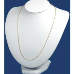 White Leather Bust Chain Necklace Display