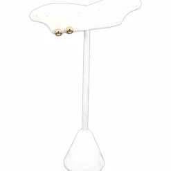 6 White Leather Earring Stands 5 Pairs Jewelry Displays