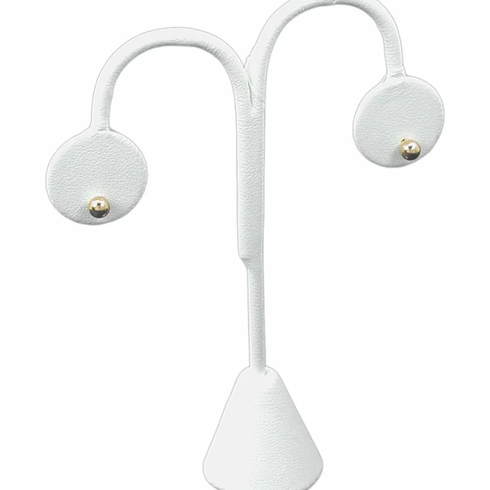 White Leather Earring Tree Display Stand Jewelry 4.75"