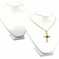 2 White Leather Necklace Busts Jewelry Displays 4.5"