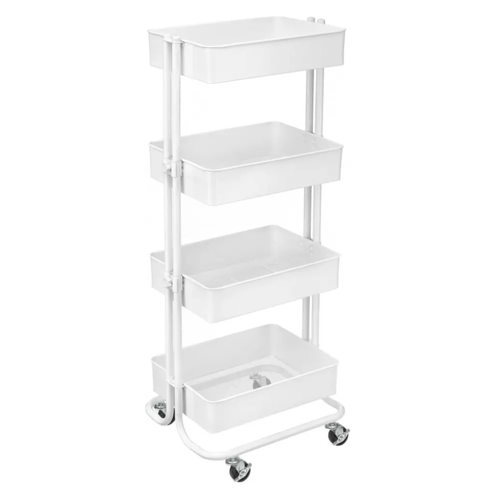 White Lexington 4-Tier Rolling Cart by Simply Tidy™