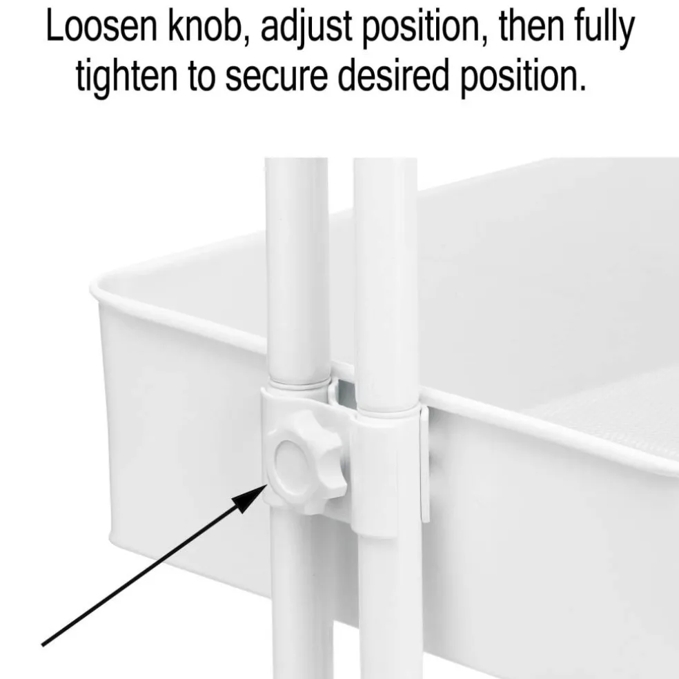 White Lexington 4-Tier Rolling Cart by Simply Tidy™